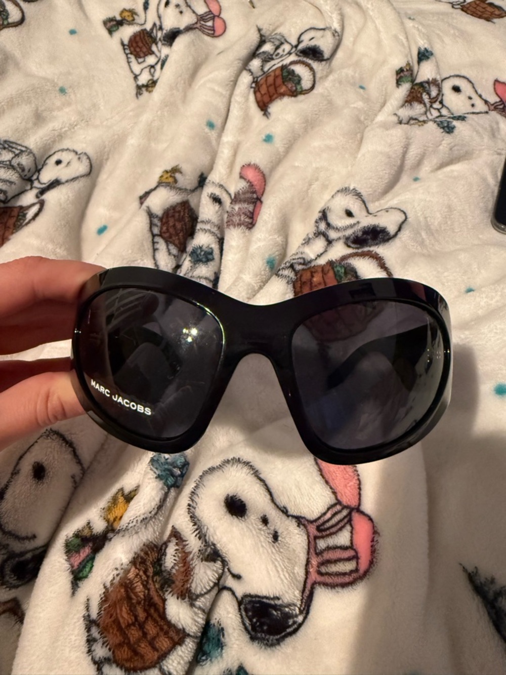 Marc Jacobs Black Logo-Arm Oversized Sunglasses